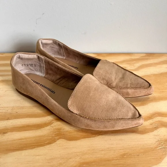 Amazon Essentials Tan Beige Suede Leather Women’s Flats‎ 7 - Picture 3 of 9